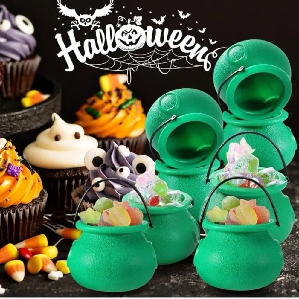 New 80‎ Pcs St Patrick Day Plastic Cauldron with Handle Witches Cauldron 80 pack